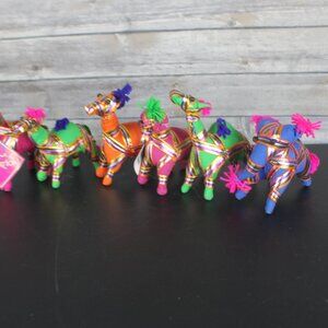 6 Horse/Donkey/Camel/Elephant Made From Ribbons Handmade In India 5" tall Decor